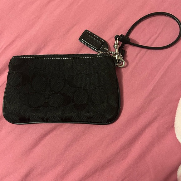 Coach Black Wristlet with Signature Pattern - Picture 2 of 4